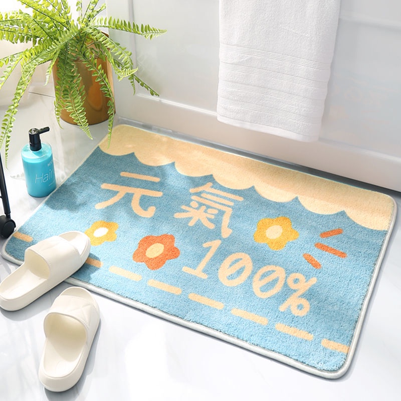 Thảm lót cửa chùi chân Thấm Hút Nước Họa Tiết Hoạt Hình Dễ Thương