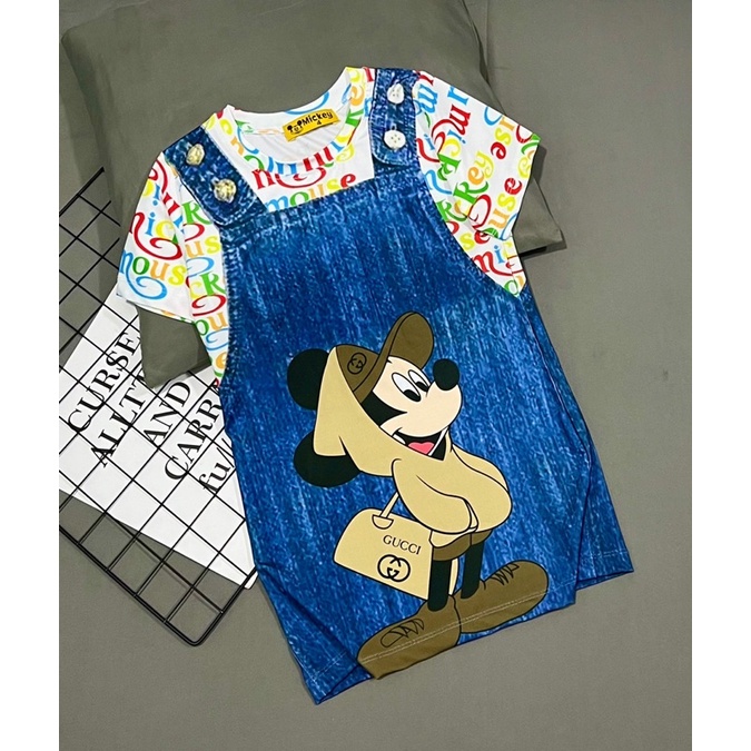 Đầm Thun lạnh giả JEAN cho bé 10kg tới 21kg