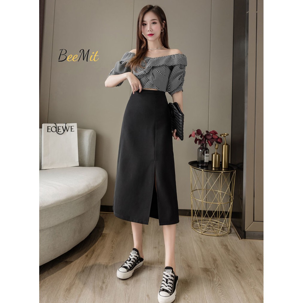 Chân Váy Dài Ulzzang Phong Cách Hàn Quốc, Chân Váy Chữ A Dài Xẻ Cạnh, chân váy dài xẻ cạnh | BigBuy360 - bigbuy360.vn