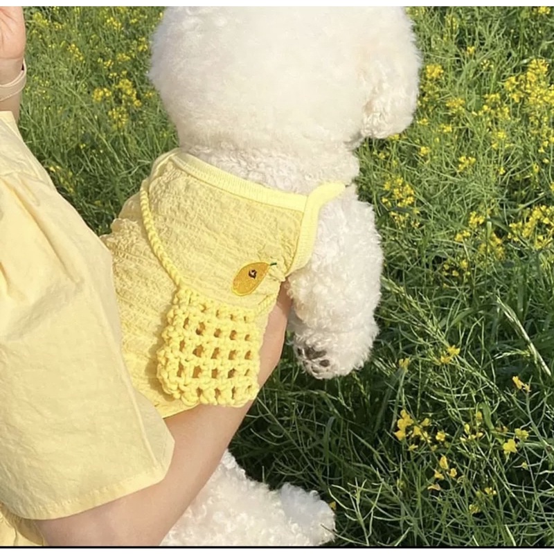 Áo hai dây chất đũi cho thú cưng