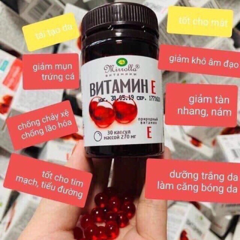 VITAMIN E ĐỎ NGA 270mg🌷🌷🌸🌸🌼🌼