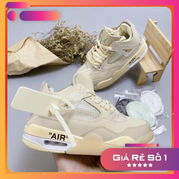 Giày Nike Air Jordan 4 Off White Cream 👟 FREE SHIP, BAO ĐỔI SIZE 👟 Giày Thể Thao Cao Cấp