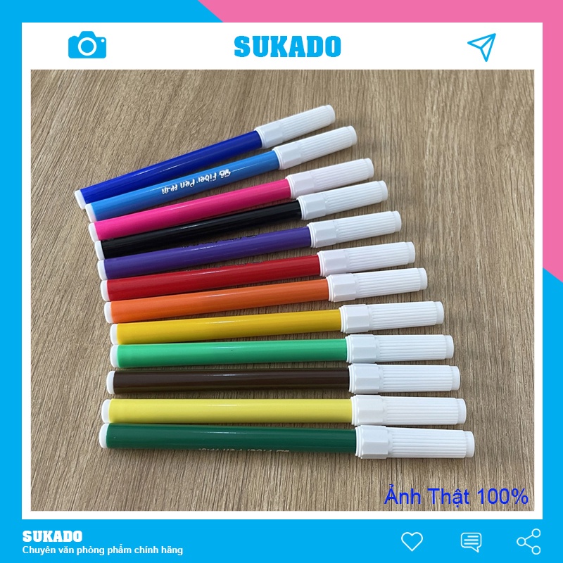 Bút lông màu nước Thiên Long fiber pen colorkit FP-01 SUKADO