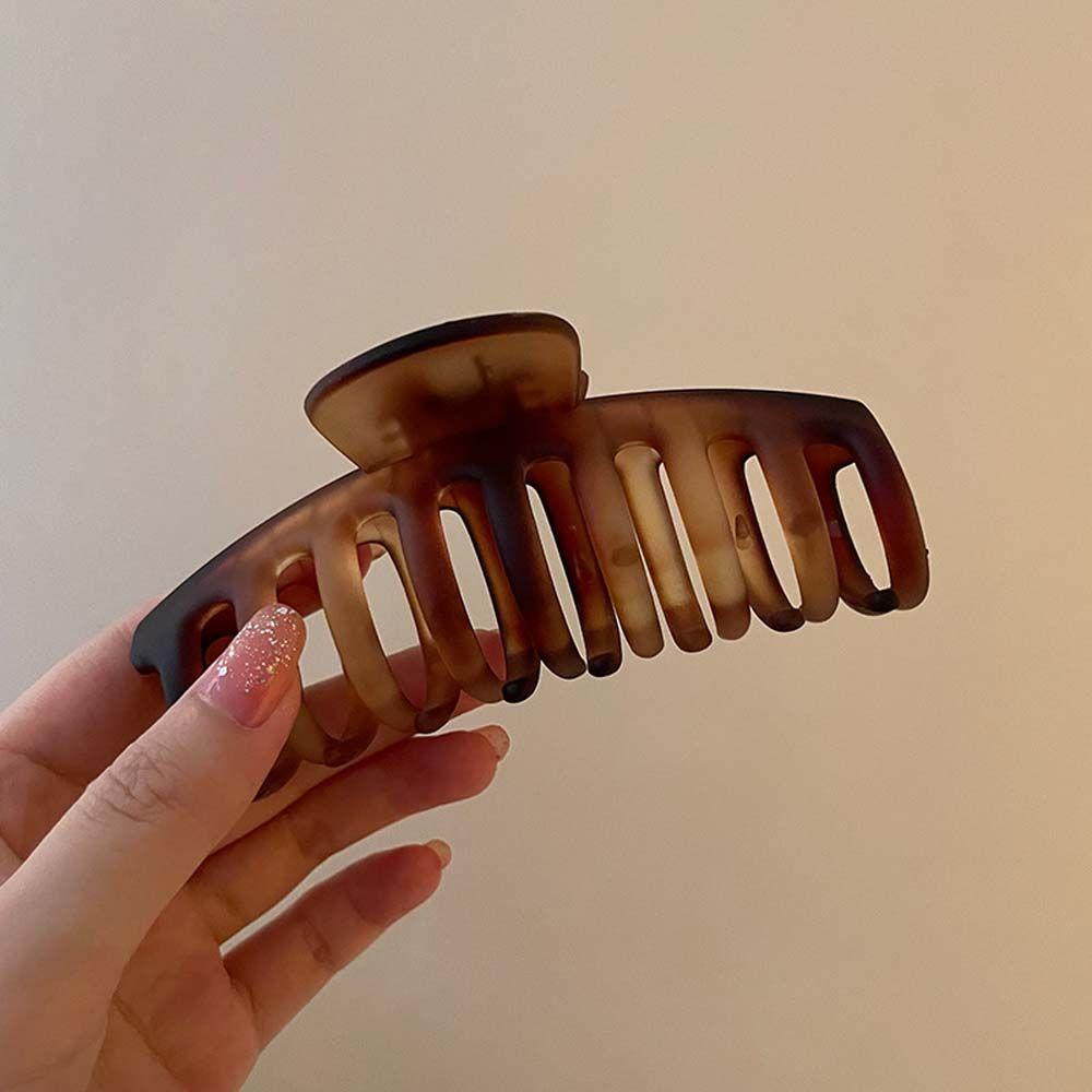 Kẹp Tóc Càng Cua Rỗng Bằng Nhựa Resin Phong Cách Hàn Quốc Đơn Giản WMES15H Cho Nữ