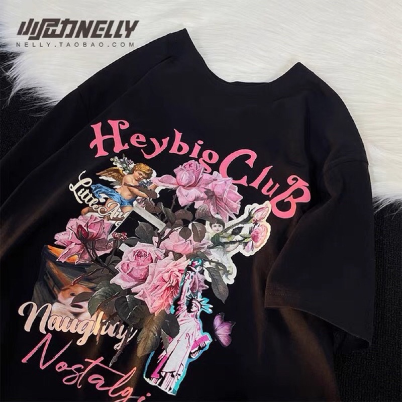 Áo phông nelly heybig sale (có sẵn) hoa hồng tự do 19