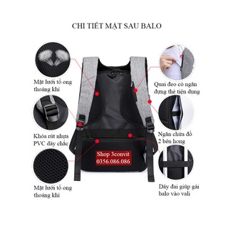 Balo Laptop Thời Trang Có Cổng Sạc USB