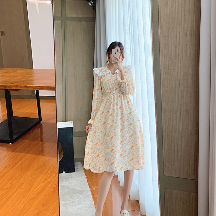 [SIZE S-2XL] Váy hoa nhí cổ sen dài tay + ngắn tay | BigBuy360 - bigbuy360.vn