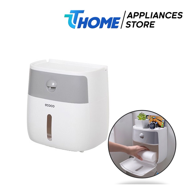 Hộp đựng giấy vệ sinh ecoco treo tường phòng tắm thông minh đa năng TT- HOME