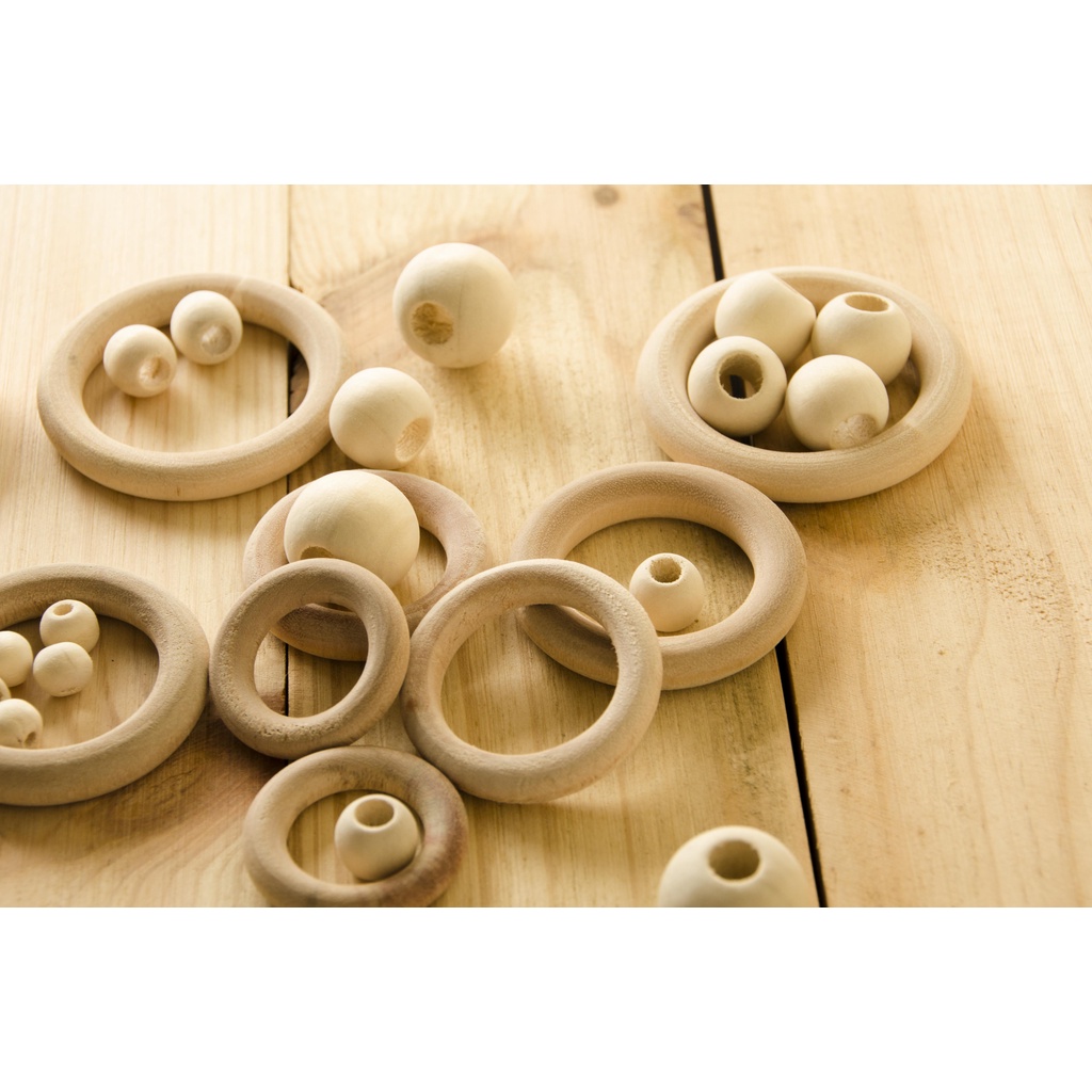 10 Hạt gỗ mộc tự nhiên DIY 20mm, 25mm_wooden beads_ Phụ kiện Macrame