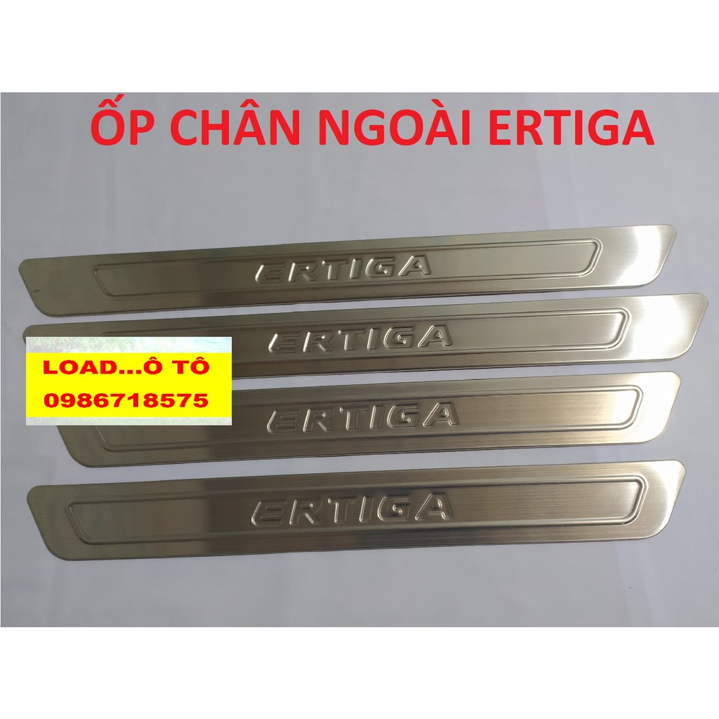 Ốp Bậc Cửa, Nẹp Bước chân trong, ngoài Xe Ertiga 2022-2019 Hàng Inox Cao Cấp