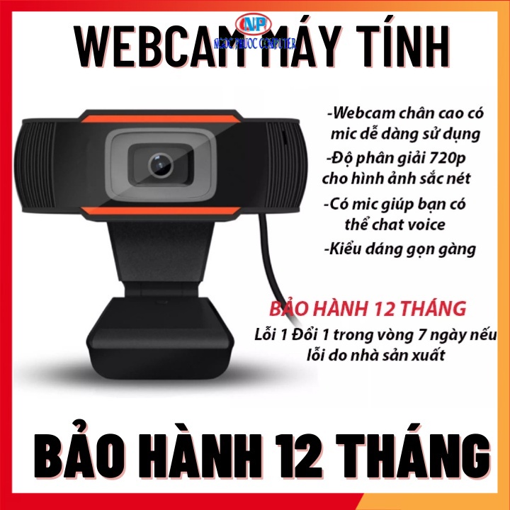 Webcam Kẹp Có Mic Full HD - Camera Học Online Qua ZOOM, Trực Tuyến - Hội Họp - Gọi Video Hình Ảnh Sắc Nét