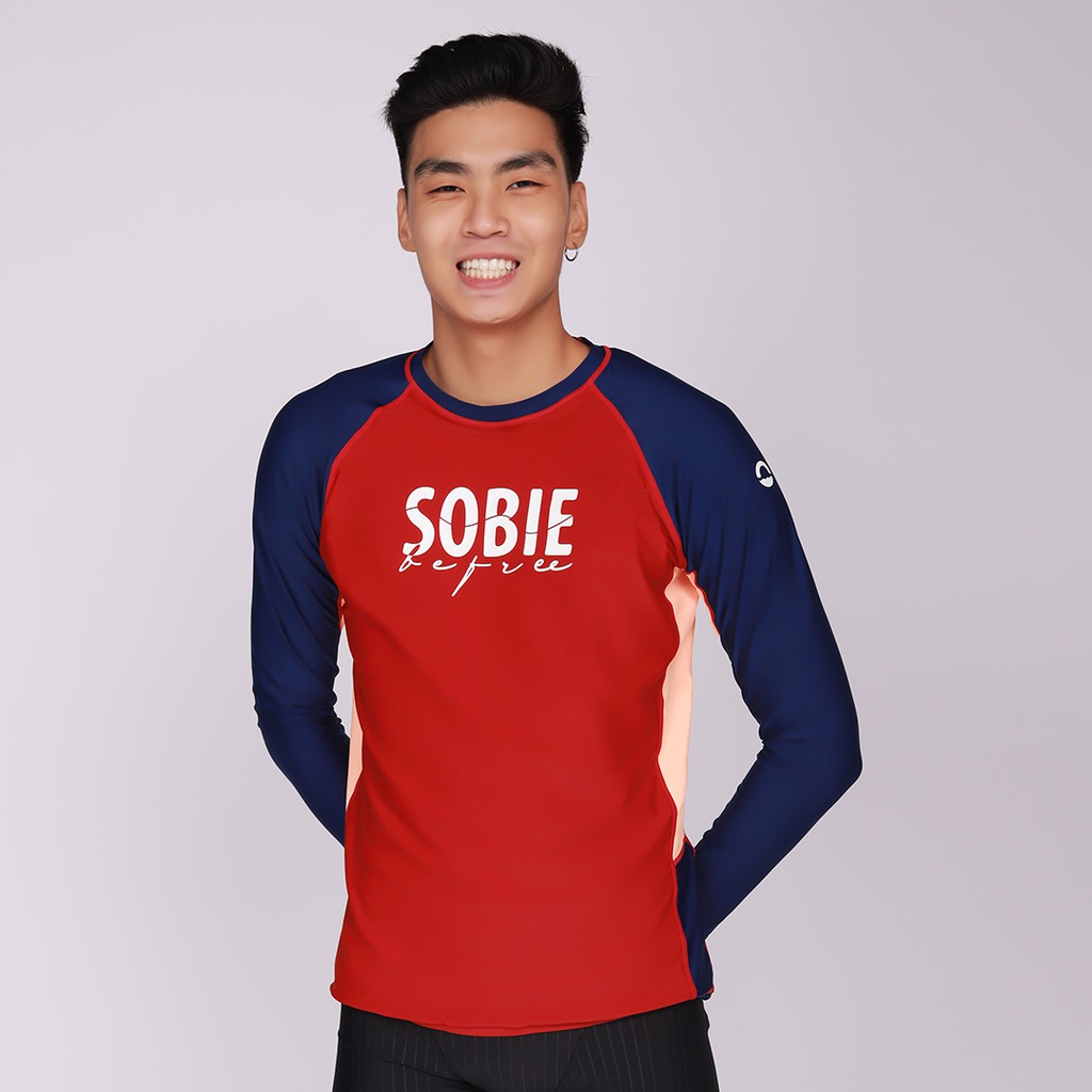 Áo Bơi Nam Wave Long Sleeved Sobie Bordeaux