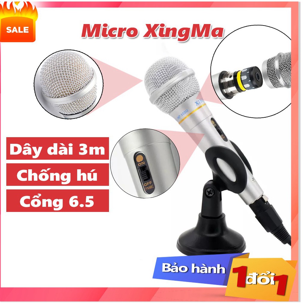 Micro Karaoke Chống Hú, Độ nhạy - hút âm cao - TOP Mic Hát Karaoke mẫu mới,Mic karaoke xingma. Bảo hành 1 đổi 1 SCG 24h