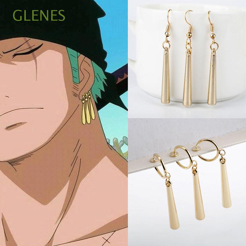 Set 3 khuyên tai dạng kẹp hình Roronoa Zoro anime Nhật Bản