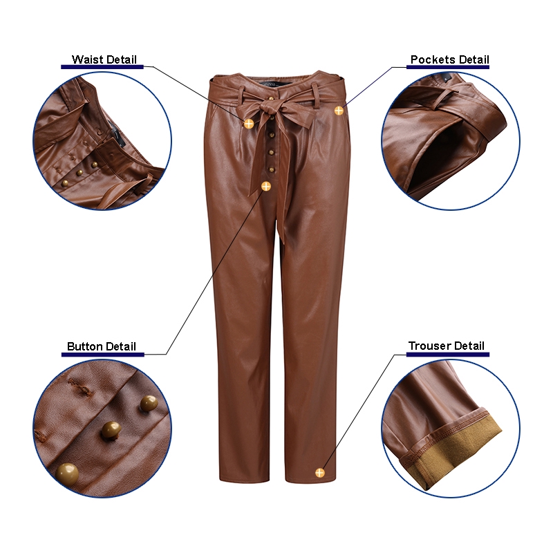 Quần Dài ZANZEA  Chất Liệu Da Ống Rộng Thời Trang Cho Nữ