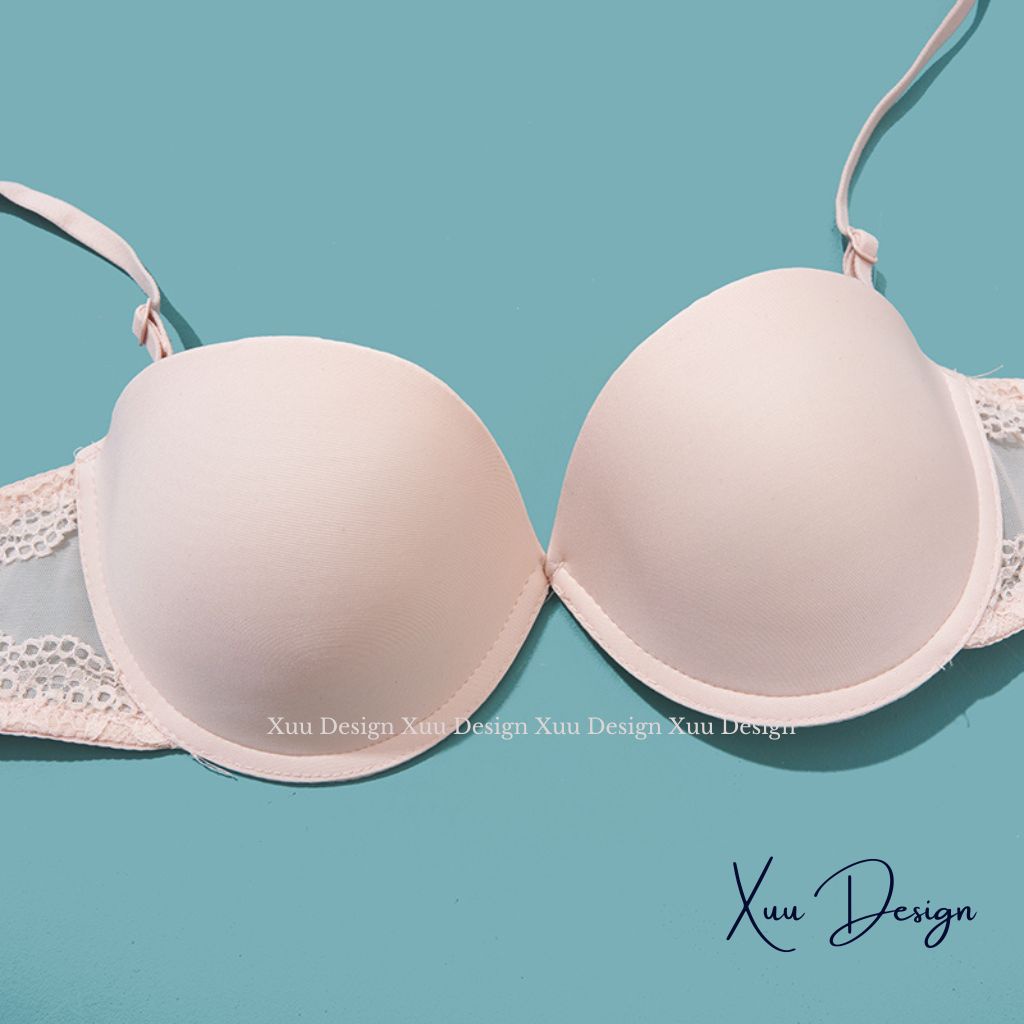 Áo lót cúp ngực đệm hình sao Wexuu Design vải su đúc phối ren có gọng chống tụt nâng ngực - AV53