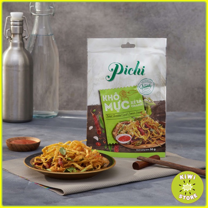 Khô mực xé lá chanh Pichi gói 50g dai ngon khó cưỡng đồ ăn vặt Kiwi Store | BigBuy360 - bigbuy360.vn