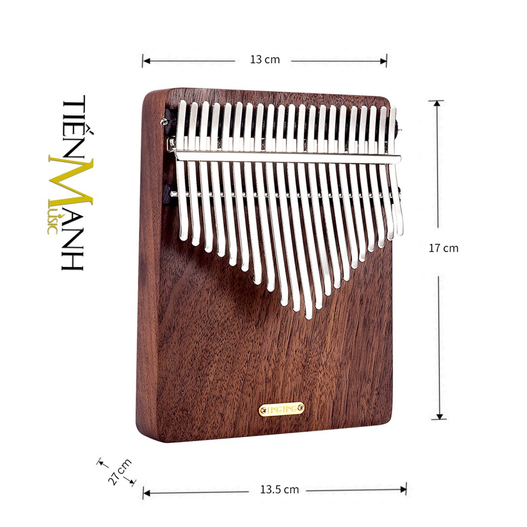 Đàn Kalimba LingTing 21 Phím LT-K21W (Gỗ Walnut Thính Vũ) - Full Phụ kiện