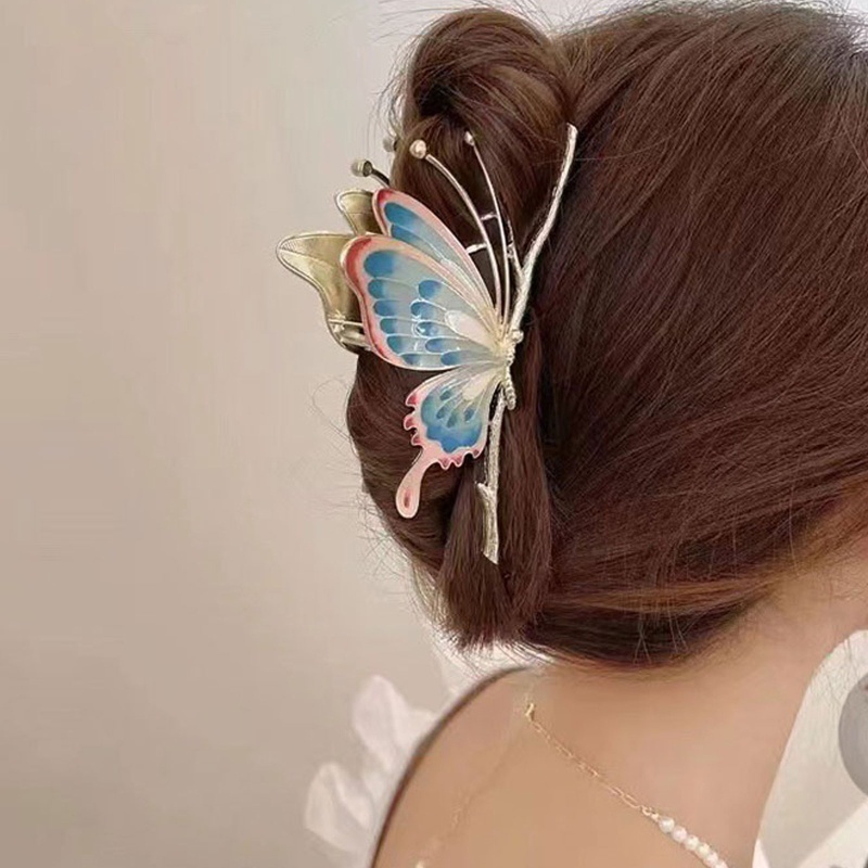 Kẹp Tóc Bướm Bằng Hợp Kim Nhiều Màu Sắc Đơn Giản