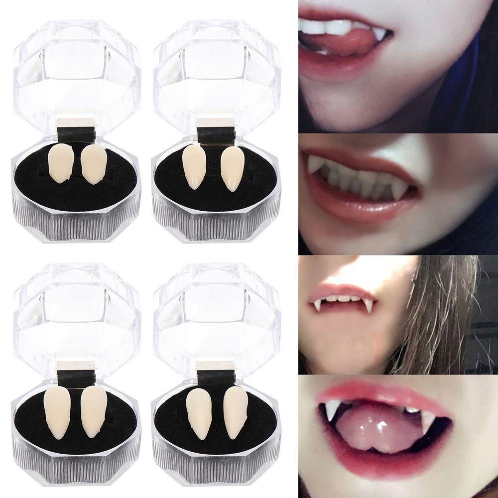 KUNHEV Răng nanh giả hóa trang ma cà rồng thú vị cho Halloween