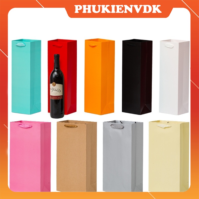 Túi đựng rượu chai lọ túi quà tặng cứng cáp cao cấp có quai xách