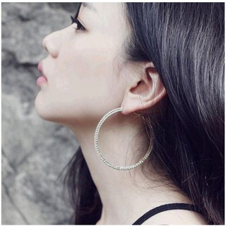 [Bông Tai Tròn Đính Đá] Size 8 CM !!