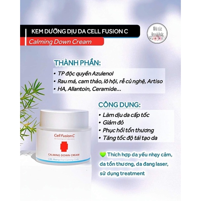 Kem làm dịu da CELL FUSION C CALMING DOWN