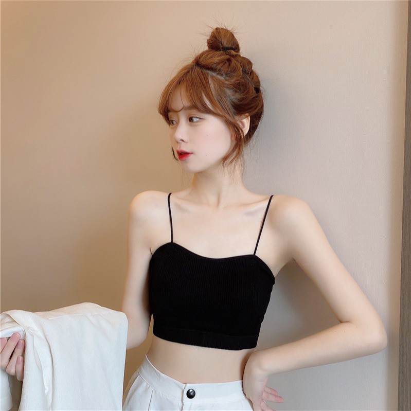 Áo Bra 2 Dây, Bra Len Tăm Cổ Tim, Áo Ngực Không Gọng Mút Mỏng ZANA BRA B7719