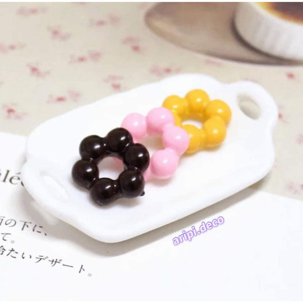 Charm Bánh rán vòng tay tí hon B44 /Nguyên liệu làm slime resin trang trí