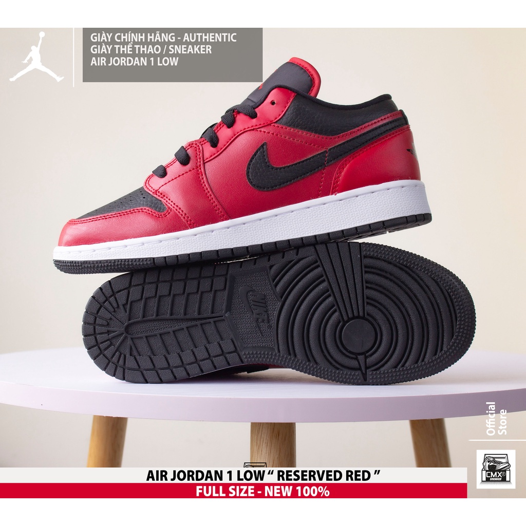 😘  Giày Air Jordan 1 Low ' Reverse Red '  - REAL AUTHETIC 100%