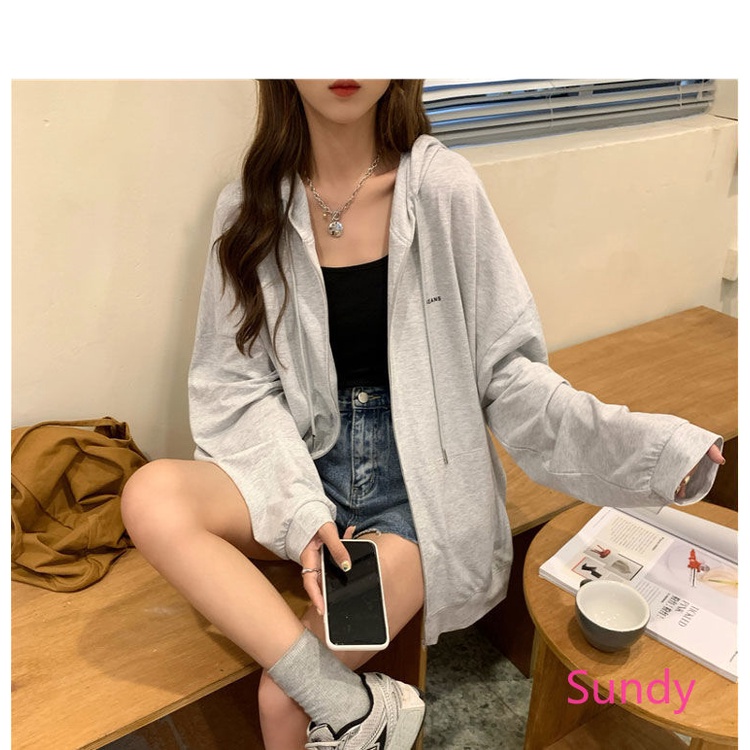 Áo Hoodie Tay Dài Chống Nắng Thời Trang Plus Size Cho Nữ