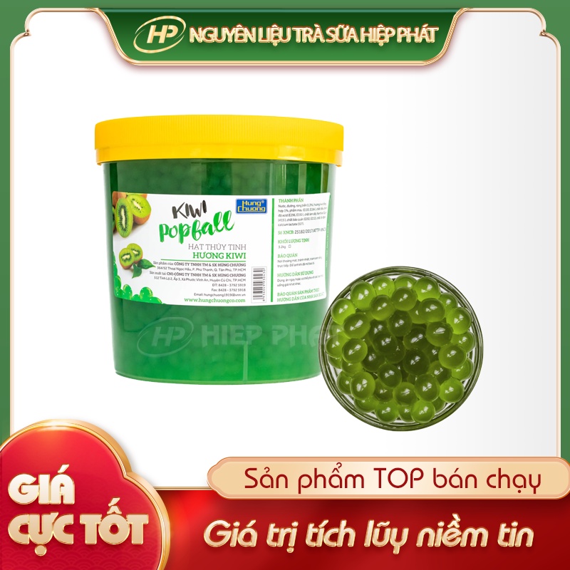 Hạt thủy tinh POPBALL vị kiwi HÙNG CHƯƠNG - [GIÁ SỈ TỐT] - 3,3Kg - SP000587 - Nguyên liệu pha chế trà sữa HIỆP PHÁT