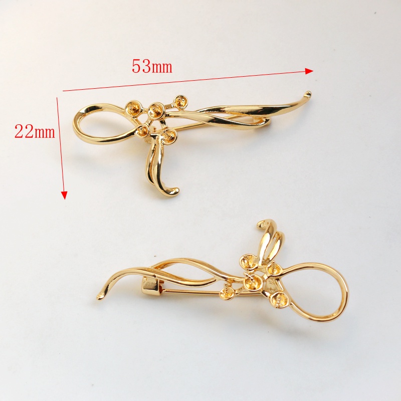 Ghim Cài Áo/ Vòng Tay Thủ Công Bằng Đồng 14k Màu Vàng Kim diy Có Chốt Cài Đơn Giản