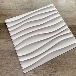 10 tấm pvc ốp tường vân sóng 3d kt 50x50cm