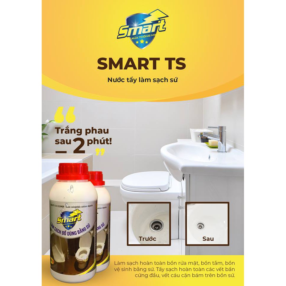 Dung dịch làm sạch đồ dùng men sứ SMART TS