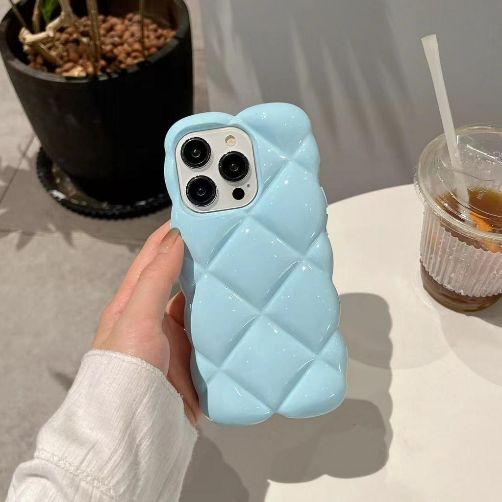 Ốp Điện Thoại Mềm Họa Tiết Kim Cương Màu Xanh Dương Cho iphone 12 12Proax 11 13 13promax 14promax 14