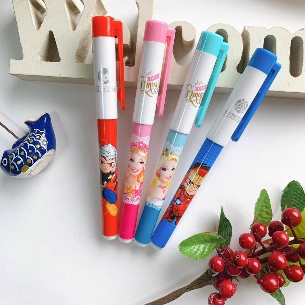 Bút máy Ichi ngòi nét thanh nét đậm Hải Hà classmate hình siêu nhân, công chúa cho bé