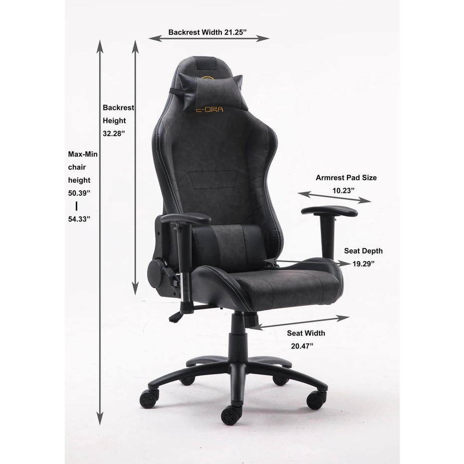 Ghế gaming E-Dra Midnight EGC205 - Ghế chơi game cao cấp - Chất liệu: da PU cao cấp, sợi carbon