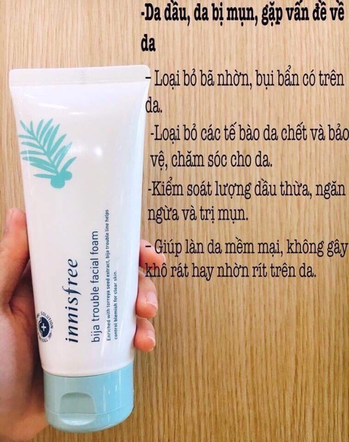 (TRẢ ORDER) SỮA RỬA MẶT INNISFREE BIJA TROUBLE FOAM