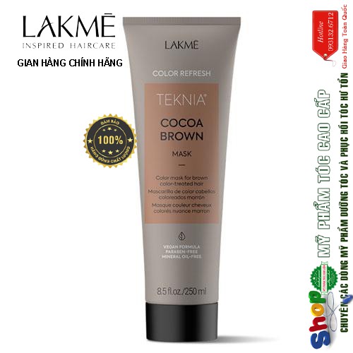 [LAKME-CHÍNH HÃNG] HẤP DẦU DƯỠNG MÀU TÓC NHUỘM (MÀU NÂU) LAKME TEKNIA ULTRA BROWN 250ML NEW 2020