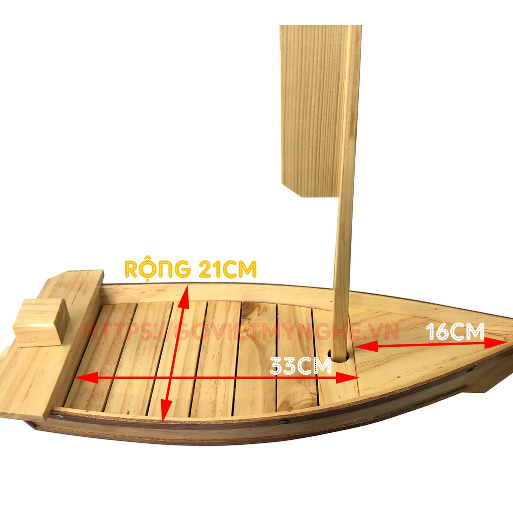 [Dài 65cm - Hàng chuẩn Nhật] Khay gỗ đựng sushi sashimi - khay thuyền gỗ sushi thuyền để setup lẩu - Gỗ thông tự nhiên