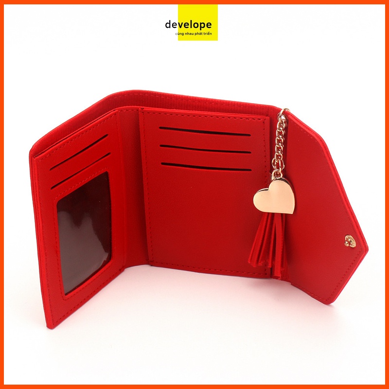 Ví Nữ Mini Ngắn Cầm Tay Dễ Thương Nữ Tính Phong Cách Hàn Quốc PTVI113-DEVELOPE