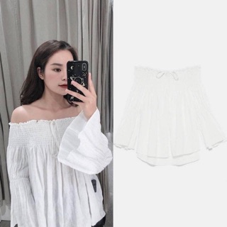Áo trễ vai linen zara