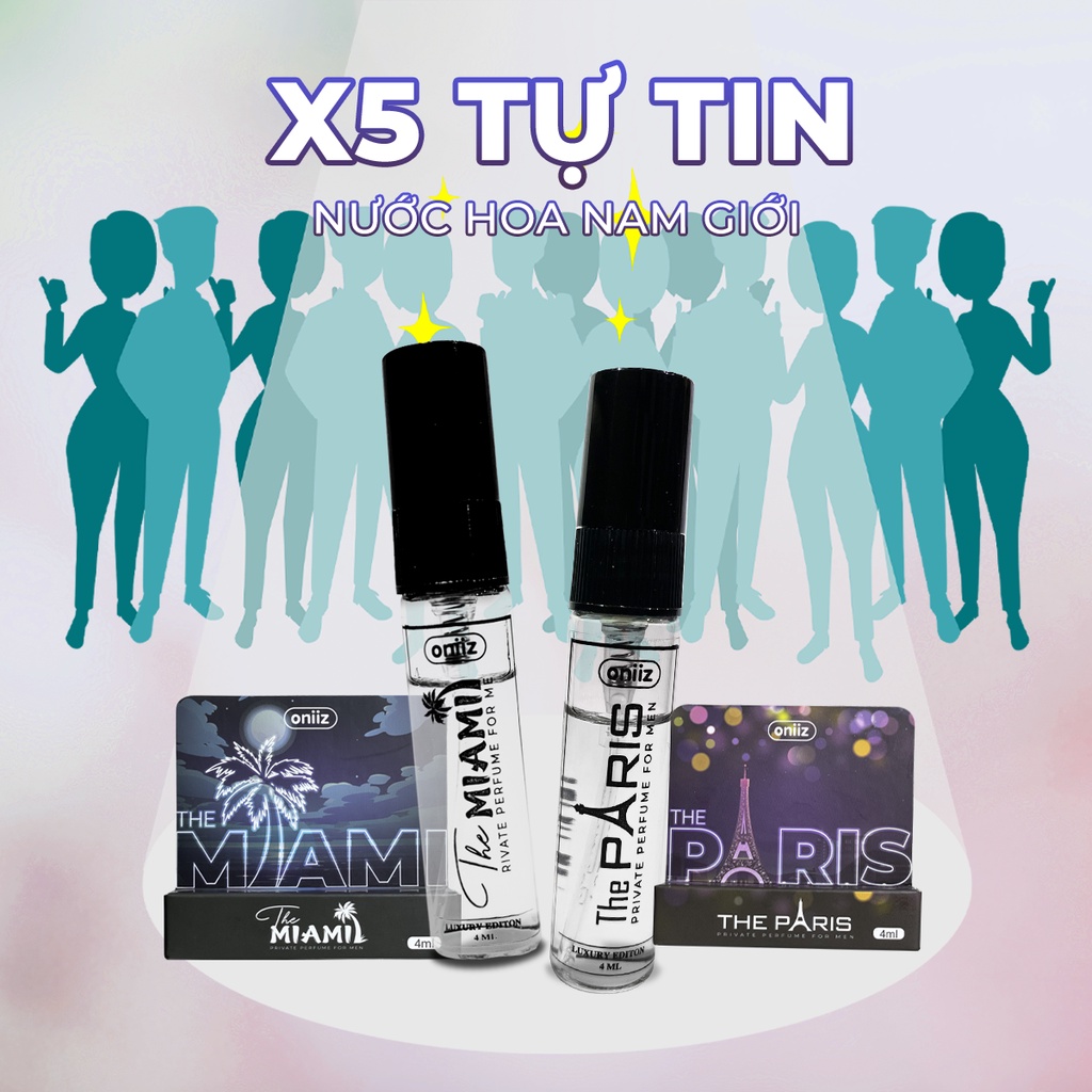 Nước hoa nam giới cao cấp Oniiz - The Paris &amp; The Miami - Chai dùng thử 4ml