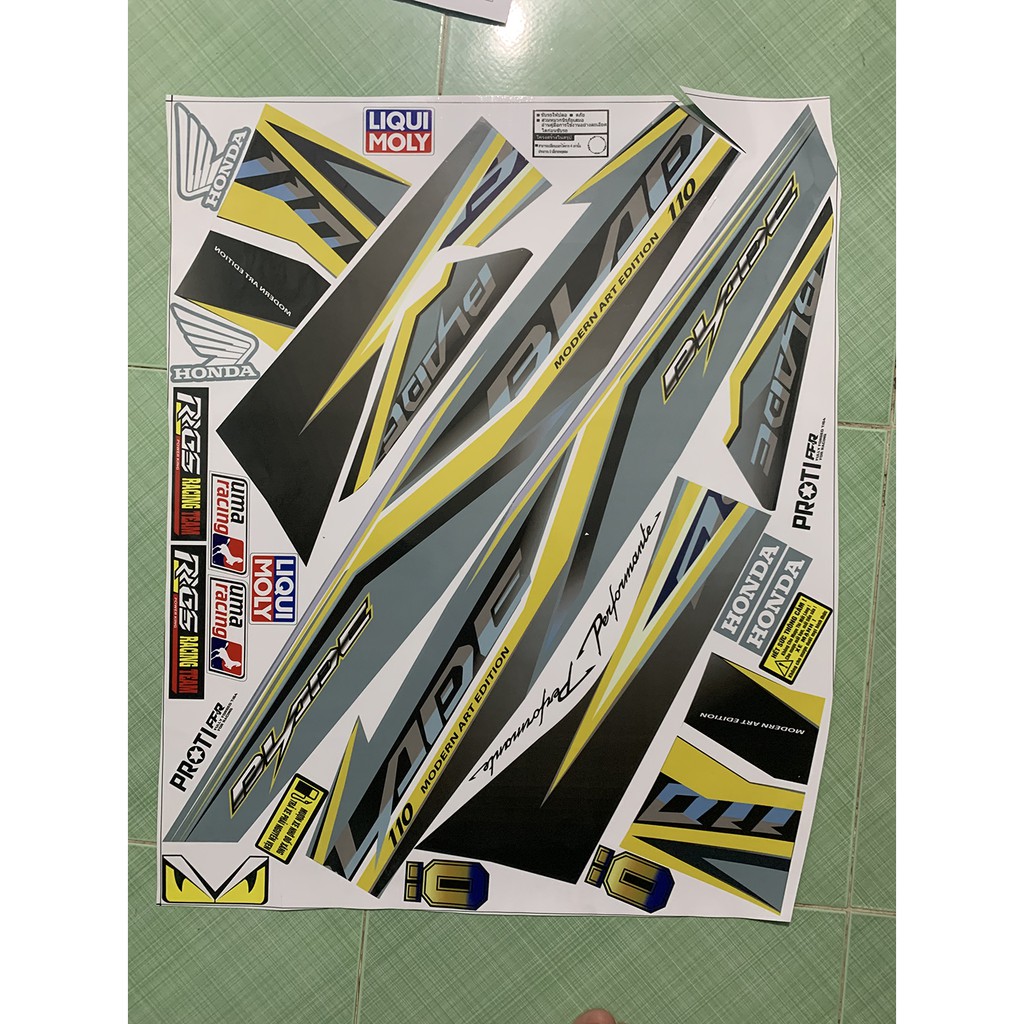 Tem blade xám vàng đen