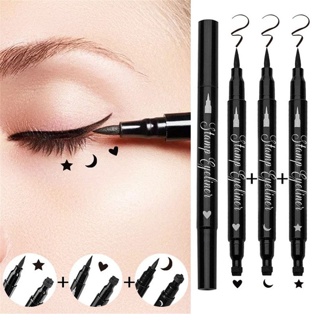 Foreign trade suit neutral double head non-smudge seal eyeliner waterproof quick-drying eyeliner cheap makeup