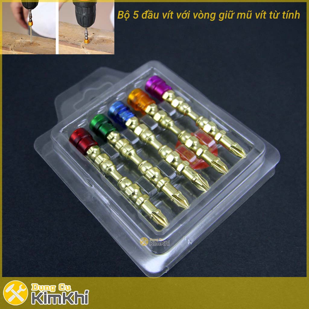 Bộ 5 đầu bắt vít tới hạn với 4 cạnh từ tính chuôi lục giác