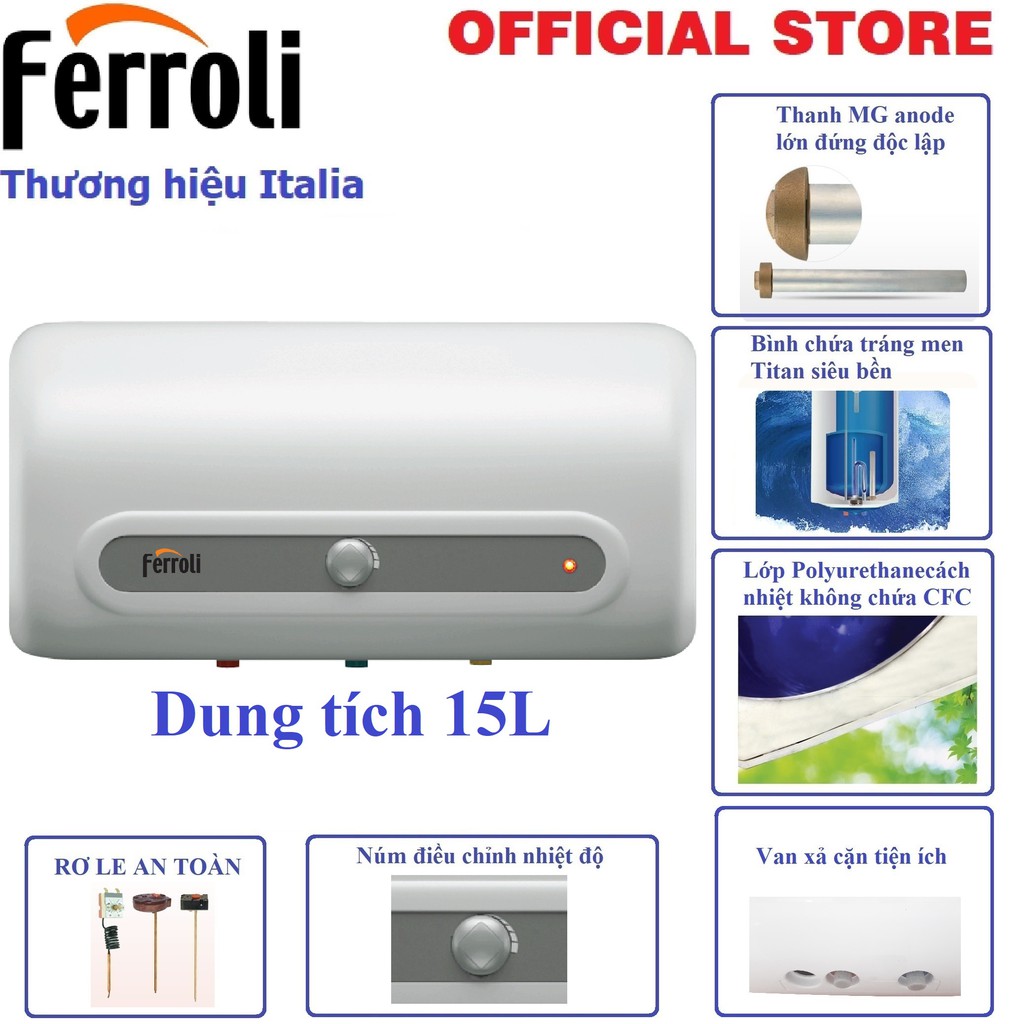 Bình nước nóng Ferroli QQ M 15L