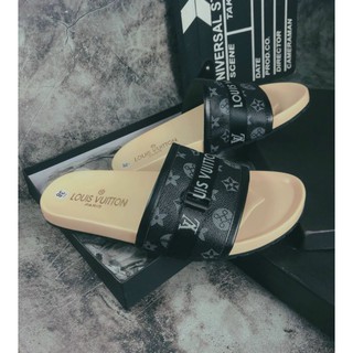 Dép da Louis Vuitton quai ngang