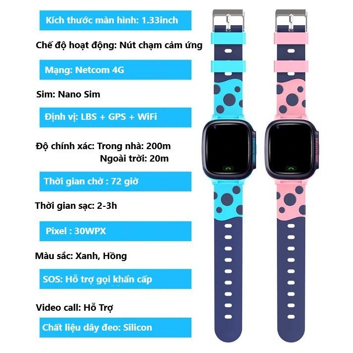 Đồng hồ thông minh Y95 Lắp Sim Nghe Gọi Video HD 4D WiFi đồng hồ định vị trẻ em GPS bản tiếng việt